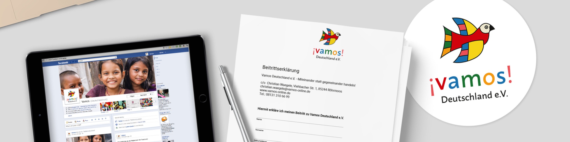 Vamos Deutschland e.V. Vamos Deutschland e.V.:Redesign Logo, Website und Aufbau der Social Media Kanäle, Formulare & Satzung, Flyer, Infografik, Konzeption des Webauftritts, Koordination und Projektmanagement, Bildrecherche, Gestaltung Formulare, Imageflyer, Layout, Reinzeichnung, Druckabwicklung